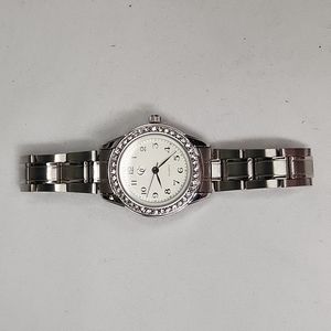CG Quartz Silver w/Rhinestone Faced Watch